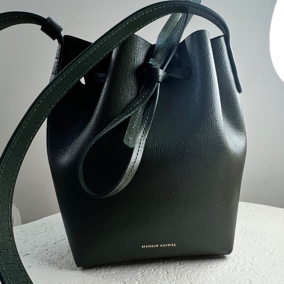 Mansur Gavriel Mini Bucket Bag - Khaki Green - NWOT - Picture 3 of 9